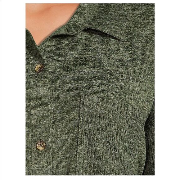 Women’s Knit Button Front Blouse Cardigan Top - Picture 3 of 5